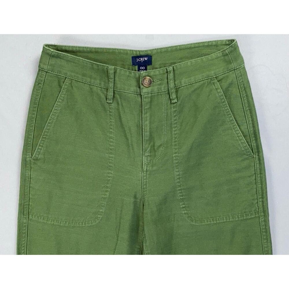 J Crew Re-Imagined BJ493 Patch Pocket Cotton Chambray Camp Pants . Women's 00 - Picture 2 of 5